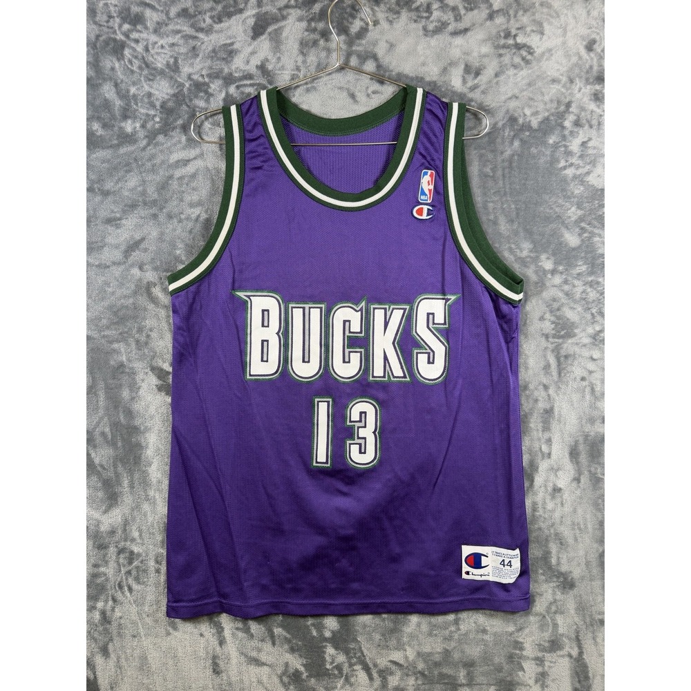 Vintage Milwaukee Bucks Jersey Mens 44 M Purple NBA Basketball Champion Robinson